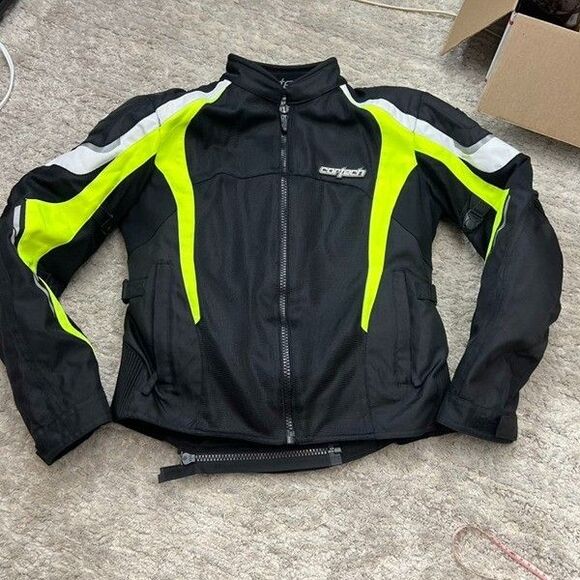 Cortech GX Air 5.0 Black Yellow Full Zip Motorcycle Jacket Womens Size L - Picture 4 of 16